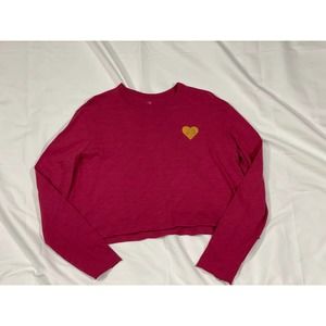 Ivory Ella Cropped Long Sleeve T Shirt Size Small